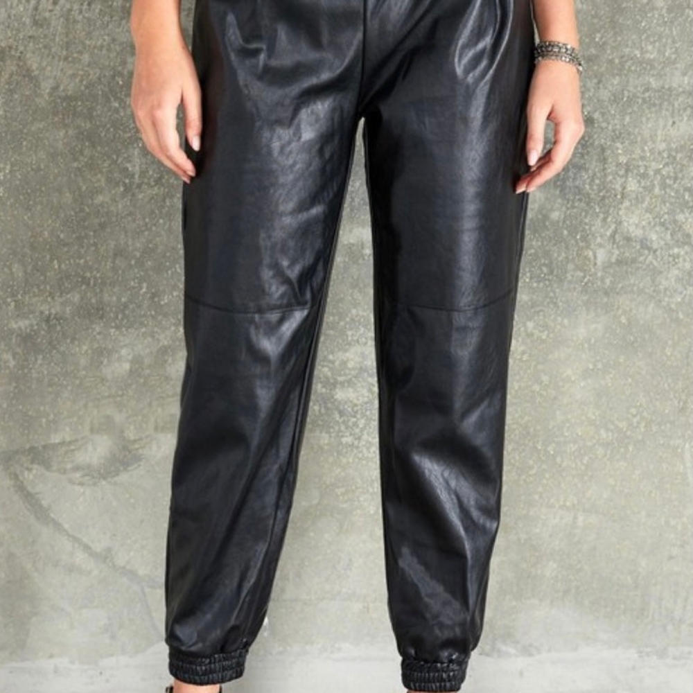 Black Textured Jogger Track Pants